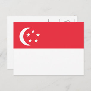 Singaporese vlag, vlag van Singapore Briefkaart