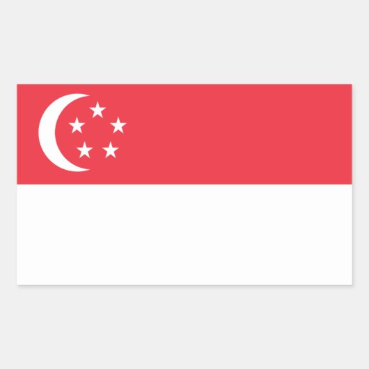 Singaporese vlag, vlag van Singapore Rechthoekige Sticker (Voorkant)