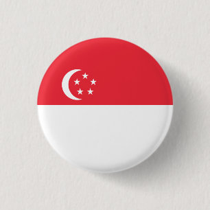 Singaporese vlag, vlag van Singapore Ronde Button 3,2 Cm
