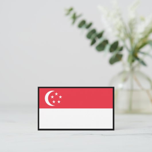 Singaporese vlag, vlag van Singapore Visitekaartje (Staand voorkant)