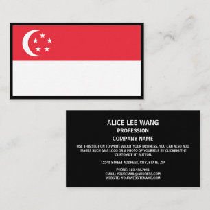 Singaporese vlag, vlag van Singapore Visitekaartje