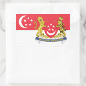 Singaporese Vlag & Wapen, Vlag van Singapore Rechthoekige Sticker (Tas)