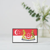Singaporese Vlag & Wapen, Vlag van Singapore Visitekaartje (Staand voorkant)