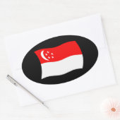 Singaporese Vlagsticker Ovale Sticker (Envelop)