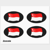 Singaporese Vlagsticker Ovale Sticker (Vel)