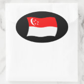 Singaporese Vlagsticker Ovale Sticker (Tas)