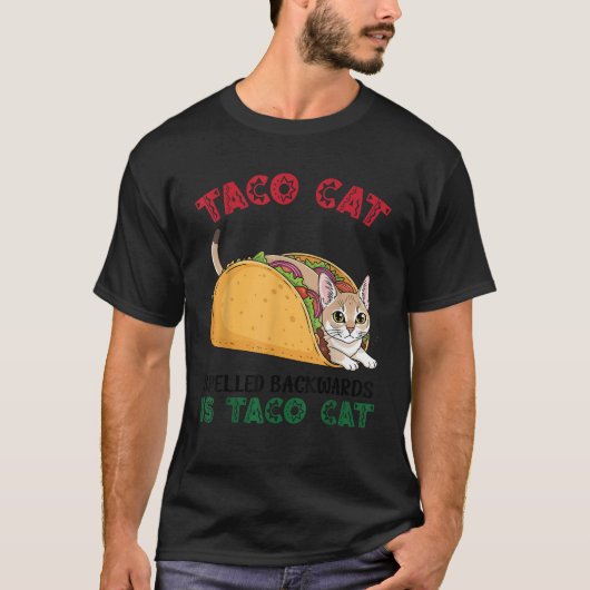 Singapura Taco Cat Spelled Backwards is Taco Insid T-shirt (Voorkant)