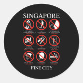 Singare Fine City Funny Rules  Ronde Sticker (Voorkant)