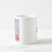 Singe 1 foto Leuke Hond Paws Kerst Rode Naam Koffiemok (Center)