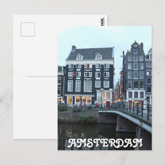 Singel Amsterdam Evening Briefkaart (Voorkant / Achterkant)