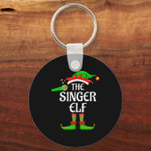 Singer Elf Matching Family Group Christmas Party P Sleutelhanger (Voorkant)