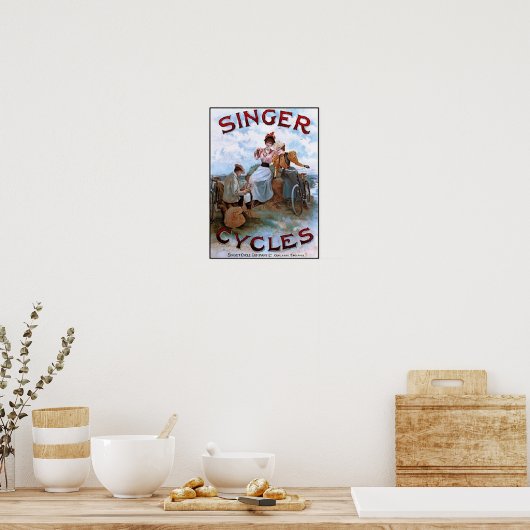  Singer-fietsen Poster (Keuken)
