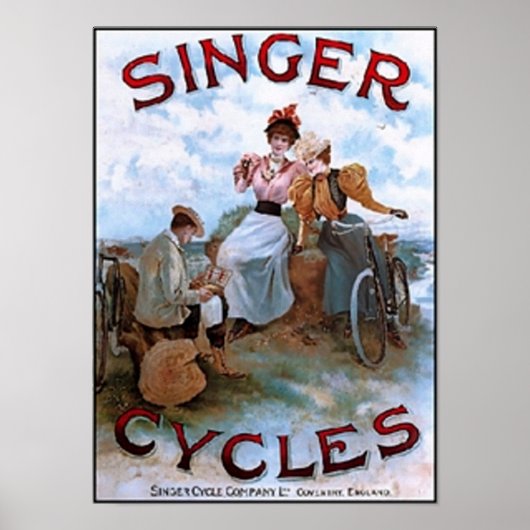  Singer-fietsen Poster (Voorkant)