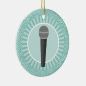 Singer Fun Turquoise Swirl Singer Keramisch Ornament (Rechts)