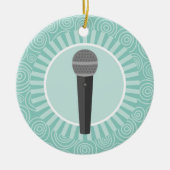 Singer Fun Turquoise Swirl Singer Keramisch Ornament (Voorkant)