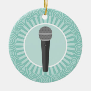 Singer Fun Turquoise Swirl Singer Keramisch Ornament