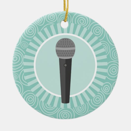 Singer Fun Turquoise Swirl Singer Keramisch Ornament (Voorkant)