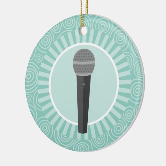 Singer Fun Turquoise Swirl Singer Keramisch Ornament (Links)