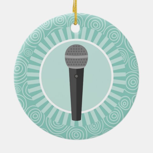 Singer Fun Turquoise Swirl Singer Keramisch Ornament (Achterkant)