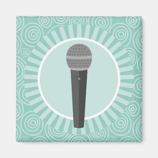 Singer Fun Turquoise Swirl Singer Magneet (Voorkant)