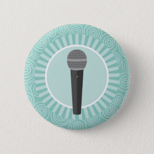 Singer Fun Turquoise Swirl Singer Ronde Button 5,7 Cm