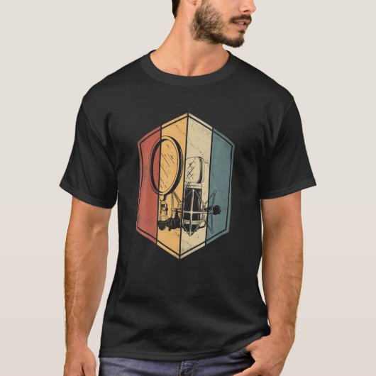 Singer geeft  Studio-microfoonmuziek T-shirt (Voorkant)