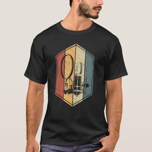 Singer geeft Studio-microfoonmuziek T-shirt (Voorkant)