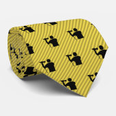 Singer - Guy op Microphone - Muziekthema op Stripe Stropdas (Opgerold)