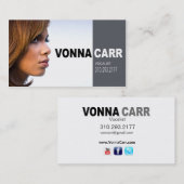 Singer Headshot voor Vocalist Musician Visitekaartje (Voorkant / Achterkant)