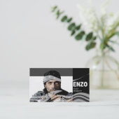 Singer Headshot voor Vocalist Musician Visitekaartje (Staand voorkant)