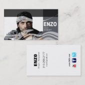 Singer Headshot voor Vocalist Musician Visitekaartje (Voorkant / Achterkant)