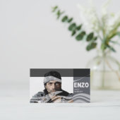 Singer Headshot voor Vocalist Musician Visitekaartje (Staand voorkant)