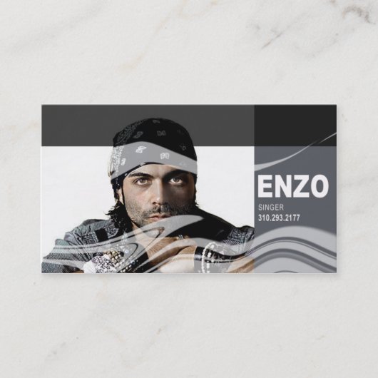 Singer Headshot voor Vocalist Musician Visitekaartje (Voorkant)