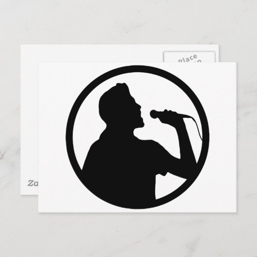 Singer Icon - Karaoke Logo Briefkaart (Voorkant / Achterkant)