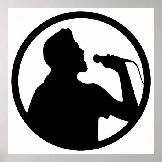 Singer Icon - Karaoke Logo Poster (Voorkant)