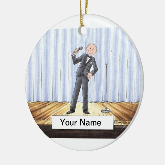 Singer - Male Keramisch Ornament (Links)