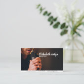 Singer met microfoon in studio visitekaartje (Staand voorkant)