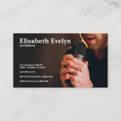 Singer met microfoon in studio visitekaartje (Achterkant)