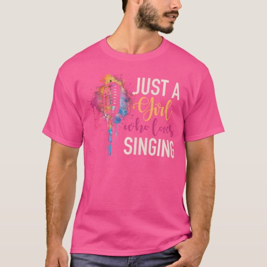 Singer Microfoon Zingend Meisje Koor Opera T-shirt (Voorkant)