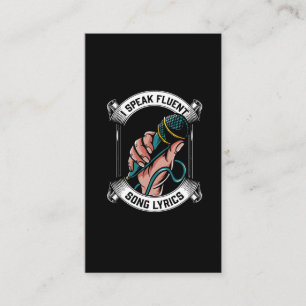 Singer Microphone Fluent Song Lyrics Karaoke Lover Visitekaartje