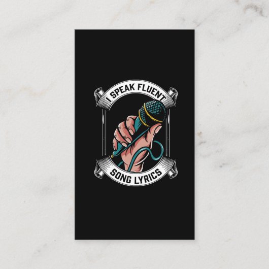 Singer Microphone Fluent Song Lyrics Karaoke Lover Visitekaartje (Voorkant)