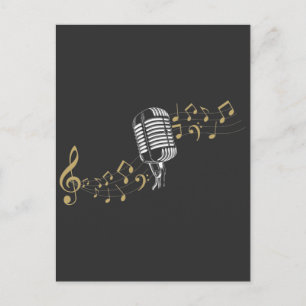 Singer Microphone Musical Notes Karaoke lover Briefkaart