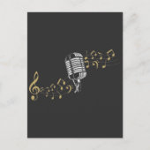 Singer Microphone Musical Notes Karaoke lover Briefkaart (Voorkant)