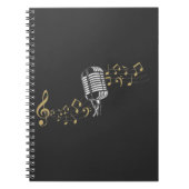 Singer Microphone Musical Notes Karaoke lover Notitieboek (Voorkant)