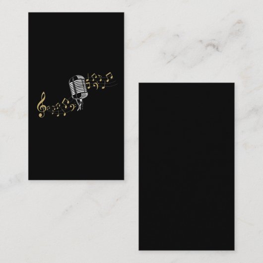 Singer Microphone Musical Notes Karaoke lover Visitekaartje (Voorkant / Achterkant)