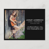 Singer Musician Foto Promo Kaart - Briefkaart Groo (Achterkant)