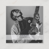 Singer Musician Foto Social Media QR Code Vierkante Visitekaartje (Voorkant)