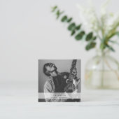 Singer Musician Foto Social Media QR Code Vierkante Visitekaartje (Staand voorkant)