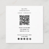 Singer Musician Foto Social Media QR Code Vierkante Visitekaartje (Achterkant)