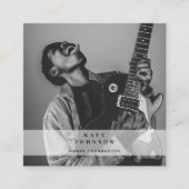 Singer Musician Foto Social Media QR Code Vierkante Visitekaartje (Voorkant)